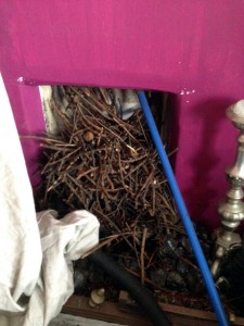 This is a Gas Fire - A blocked Gas fire .Gas Fires should be serviced and only by a Gas Safe registered fitter.