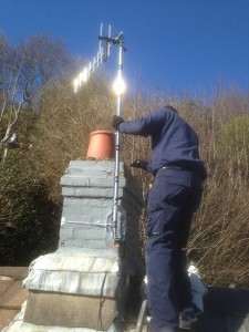 After sweeping and unblocking the chimney the next job was to remove the old unsuitable chimney pots and terminals and replace with new. 