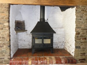 The New Hunter Stove - Much higher Efficiency.The Customer has selected a Woodburner as he harvests his own timber. A Multi fuel version is also available.